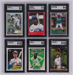 Lot of 6 Graded Rookie Baseball Cards w/ Tony Gwynn, Ken Griffey Jr. & Derek Jeter