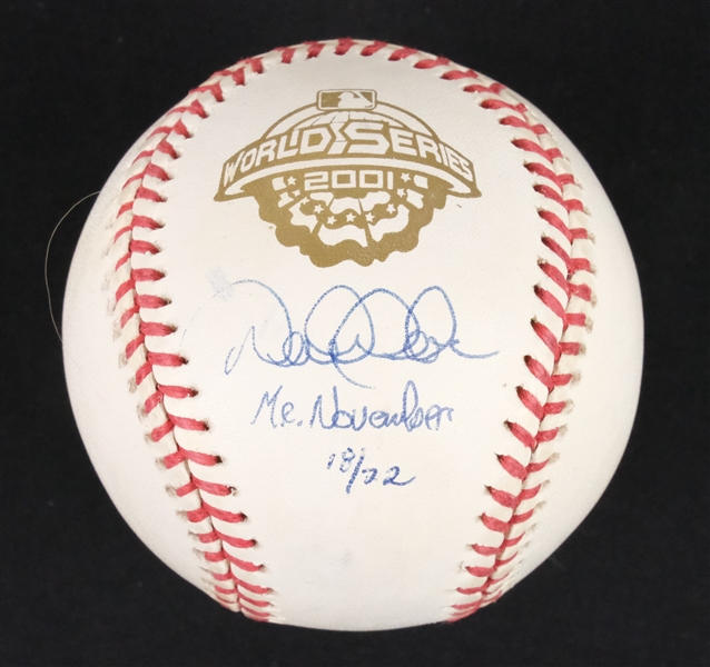 Derek Jeter Autographed & Inscribed "Mr. November" 2001 World Series Baseball Steiner