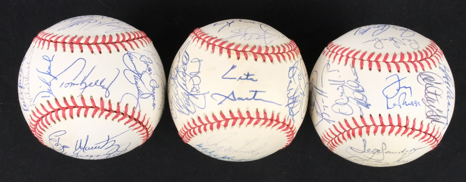 Lot of 3 Team Signed 1991 1992 & 1993 All-Star Baseballs From Paul Molitor w/ Player Provenance