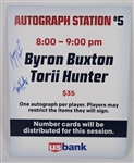 Byron Buxton & Torii Hunter Dual Autographed Advertisement Signed at TwinsFest
