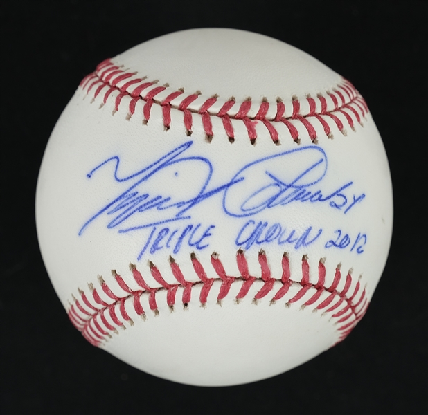 Miguel Cabrera Autographed & Inscribed Triple Crown 2012 Baseball Beckett