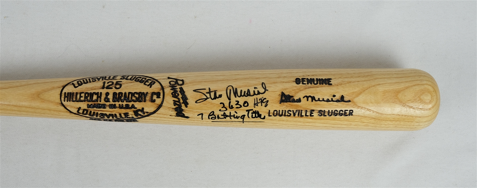 Stan Musial Autographed & Inscribed Signature Model Bat PSA/DNA