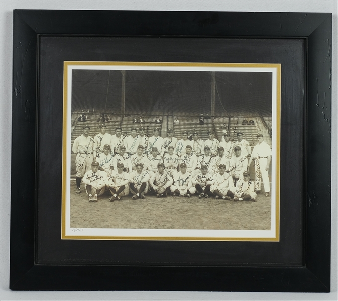 New York Yankees 1927 Team Signed 20x22 Framed Replica Photo Limited Edition #12/1927