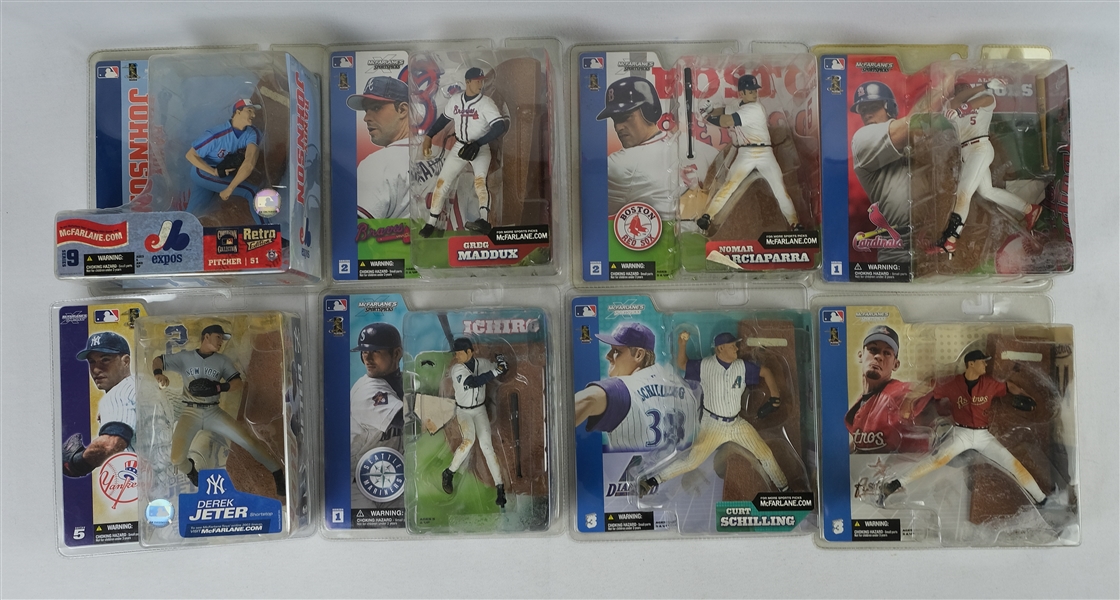 Collection of 40 McFarlane Baseball Figures In Original Packaging W/Jeter, Ichiro & Pujols 