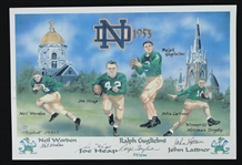 Notre Dame Fighting Irish Autographed Lithograph SGC