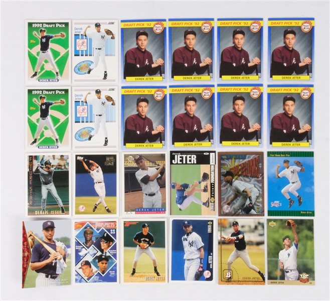 Derek Jeter Collection of 24 Baseball Cards w/Rookies