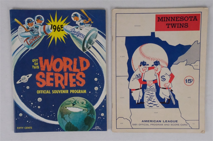 Minnesota Twins vs. Los Angeles Dodgers 1965 World Series Program