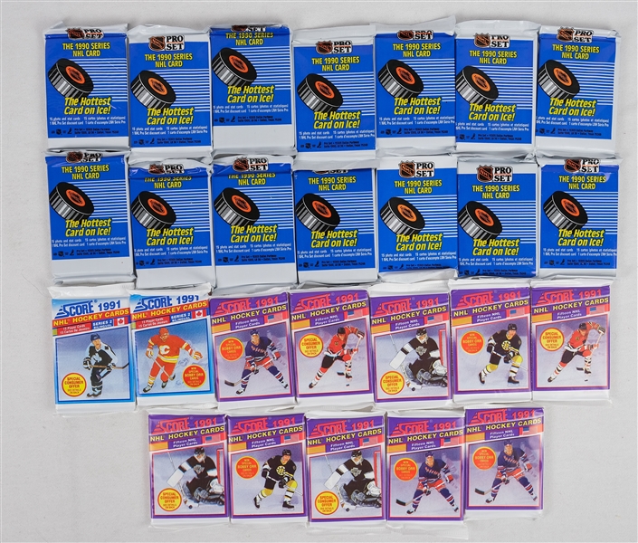 Lot of 49 Unopened 1990-91 Hockey Card Packs