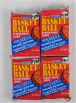 Lot of 4 Unopened 1991-92 Fleer 48 Count Basketball Card Packs