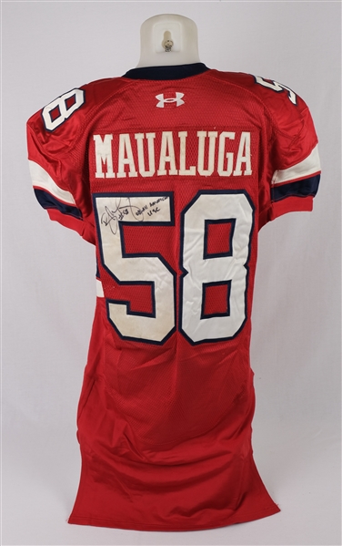 Rey Maualuga 2008 All-American Senior Bowl Game Used Jersey Worn 1/24/09