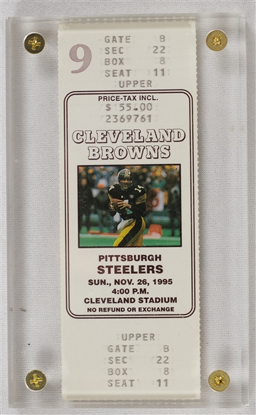 Cleveland Browns vs Pittsburgh Steelers Ticket Stub *Last Game in Cleveland Against Pittsburgh Before Moving to Baltimore*