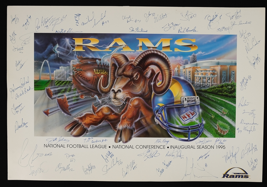 St. Louis Rams 1995 Team Signed Poster PSA/DNA