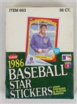 Unopened 1986 Fleer Sticker Wax Packs Baseball Card Box