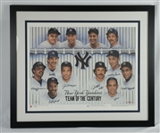 New York Yankees Team of the Century Multi Signed Framed Lithograph