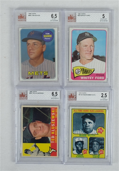 Lot of 4 Vintage Graded Baseball Cards w/ Tom Seaver