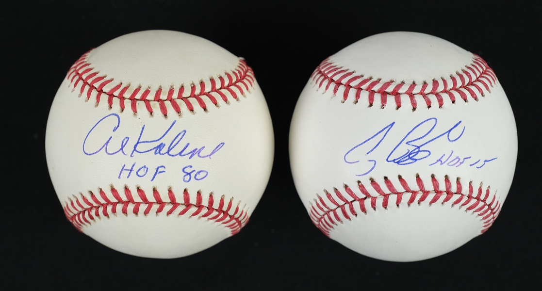Al Kaline & Craig Biggio Autographed Baseballs JSA