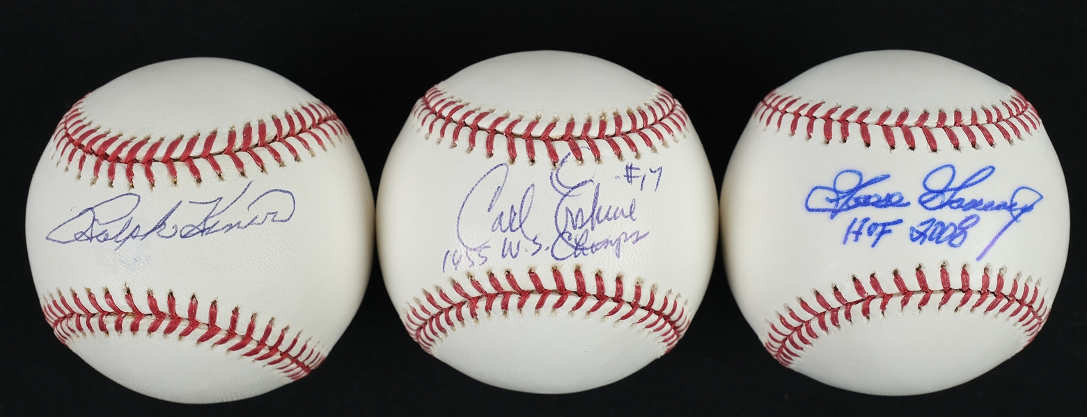 Ralph Kiner Goose Gossage & Carl Erskine Autographed Baseballs