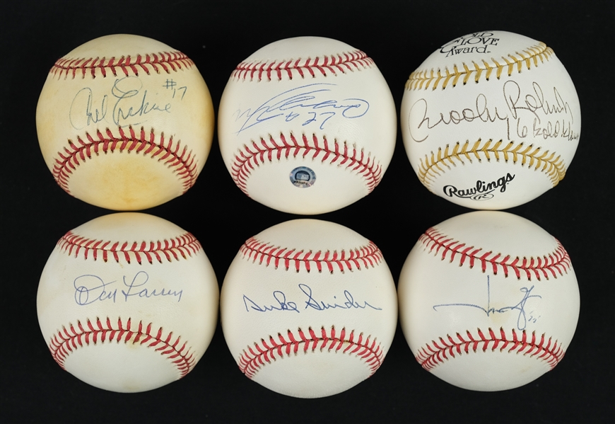 Lot of 6 Autographed Baseballs w/Duke Snider