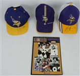 Minnesota Vikings Lot of Autographed Hats/Magazines w/Cris Carter
