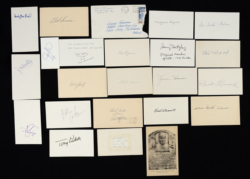 Lot of 21 Autographed Index Cards  