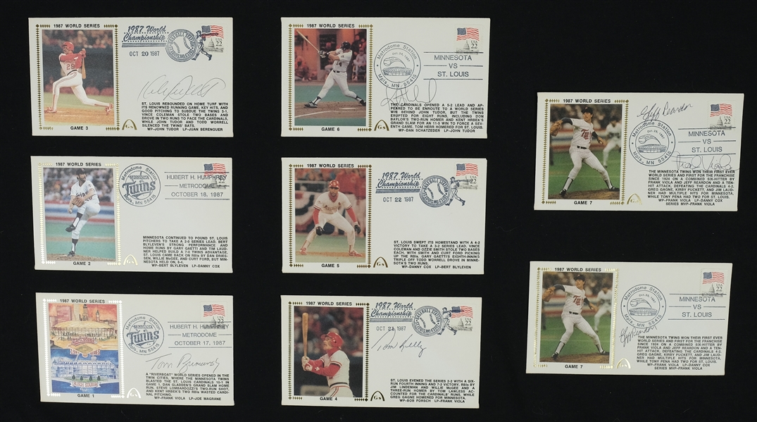 Collection of Autographed 1987 World Series First Day Covers w/Kirby Puckett