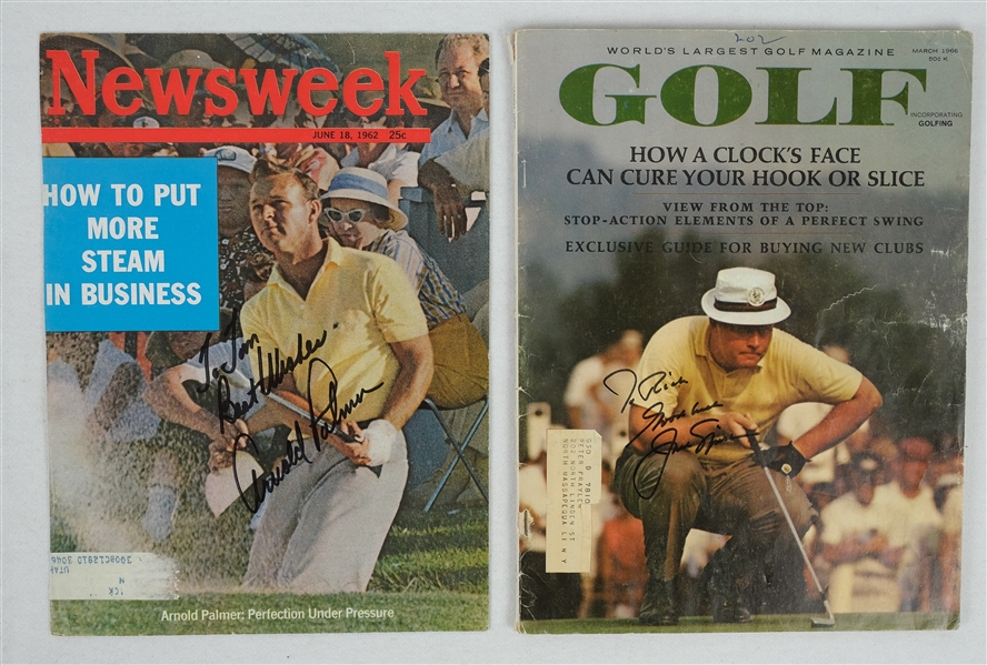 Jack Nicklaus & Arnold Palmer Autographed Magazines