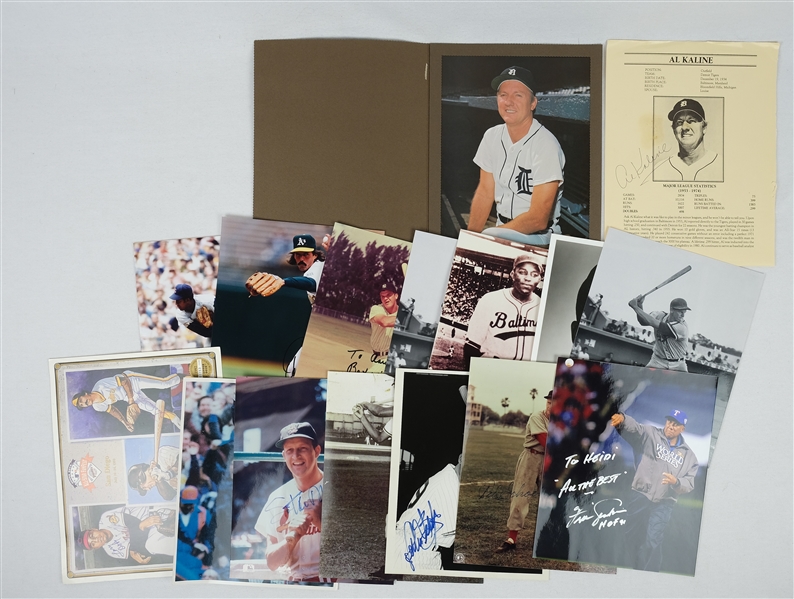 Lot of 16 Autographed 8x10 Photos w/Stan Musial & Rollie Fingers.