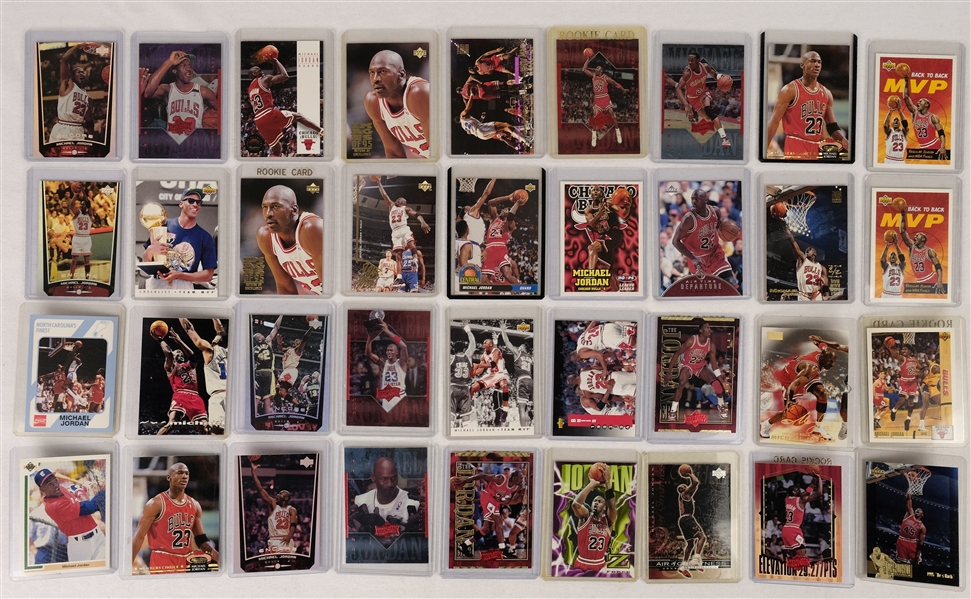 Michael Jordan Collection of 255 Basketball & Baseball Cards w/Rookies