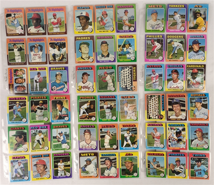 Vintage 1975 Topps Baseball Card Set w/George Brett & Robin Yount Rookie Cards