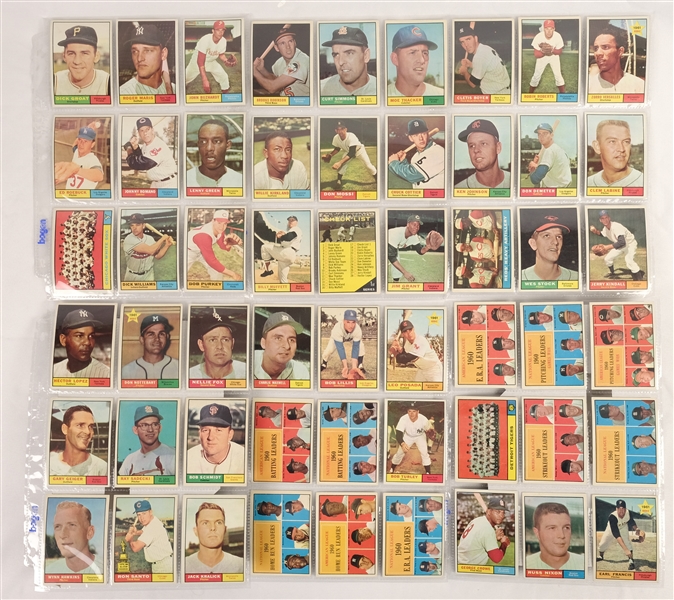 Vintage 1961 Topps Baseball Card Set w/Mickey Mantle 