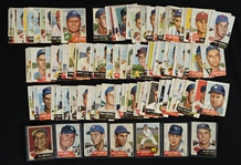 Collection of 1953 Topps Baseball Cards w/ Yogi Berra Roy Campanella & Whitey Ford