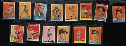Collection of 1958 Topps Baseball Cards w/Whitey Ford