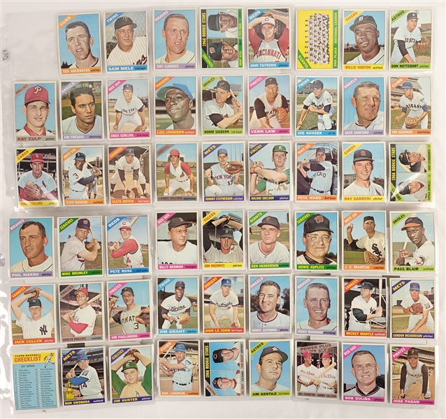 Vintage 1966 Topps Baseball Mostly Complete Set w/Mickey Mantle