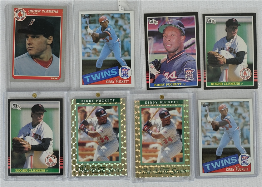 Kirby Puckett & Roger Clemens Rookie Baseball Card Collection
