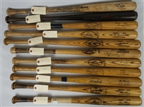 Collection of 11 Vintage 1970s Minnesota Twins Game Used Bats w/Glenn Adams Rob Wilfong & Danny Goodwin