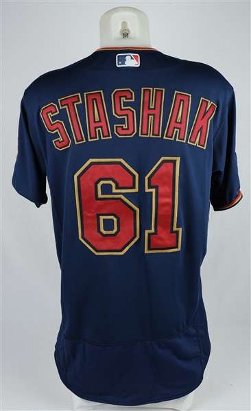 Cody Stashak 2019 Minnesota Twins Game Used Playoff Jersey MLB