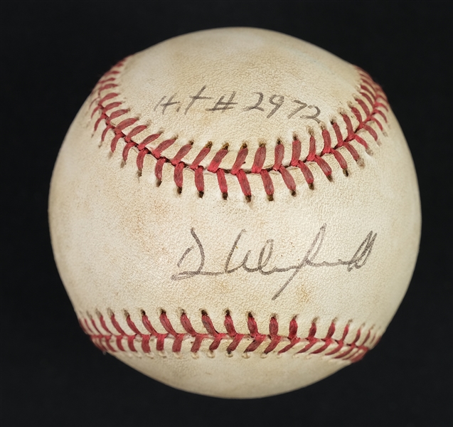Dave Winfield Hit #2972 Game Used & Autographed Baseball JSA