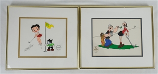 Lot of 2 Framed Animated Cels w/Betty Boop & Popeye