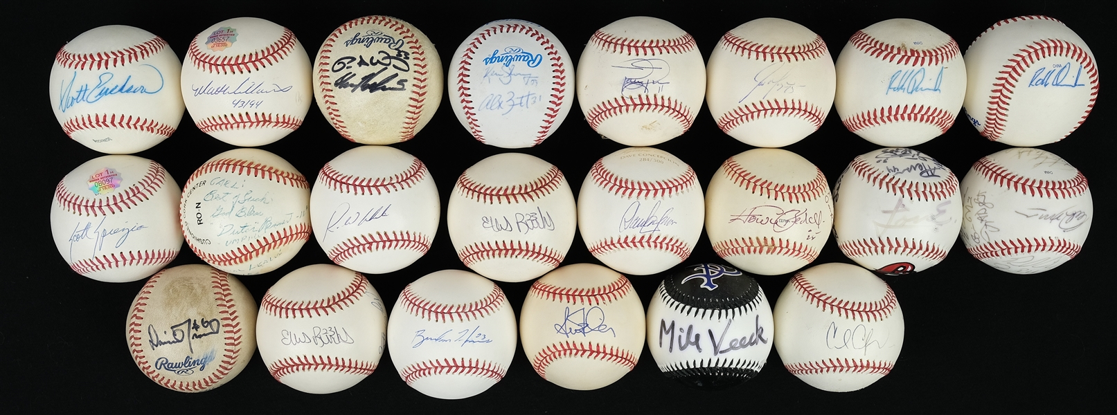 Collection of 22 Autographed Baseballs