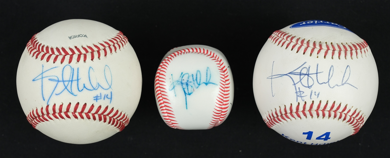 Kent Hrbek Lot of 3 Autographed Baseballs