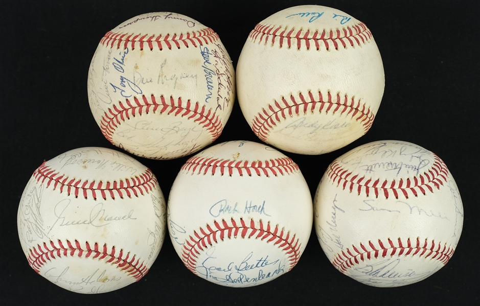 Minnesota Twins 1960s-1970s Lot of 5 Team Signed Baseballs w/Killebrew Carew & Oliva  