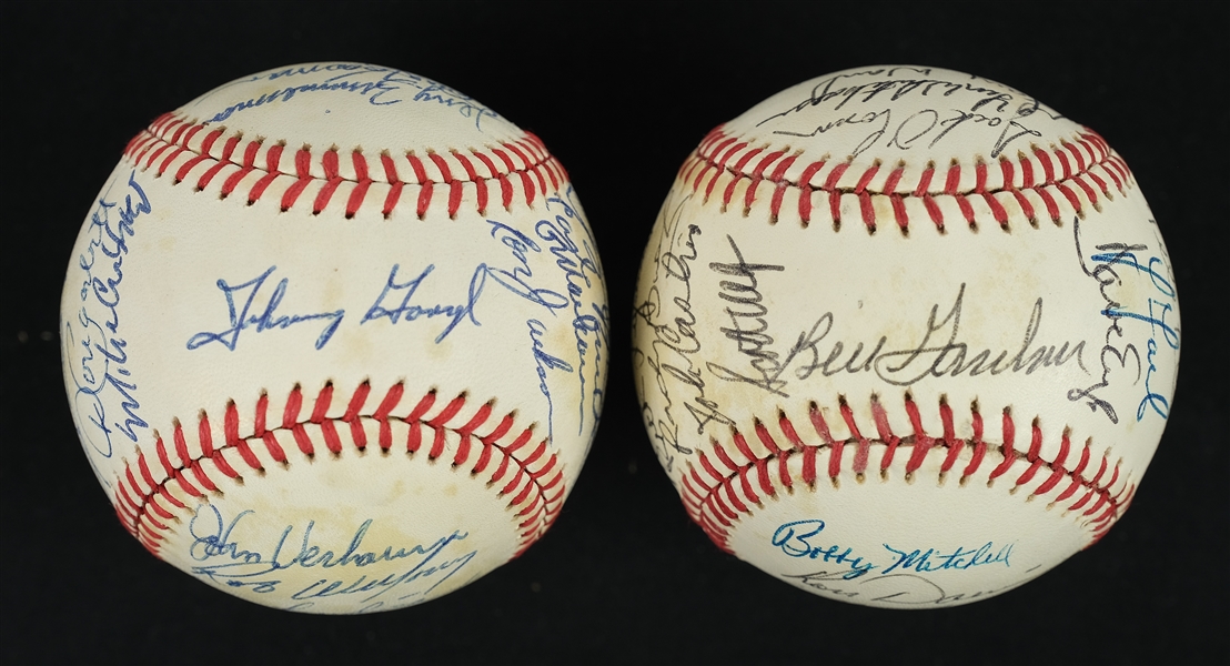 Lot of 2 Minnesota Twins 1980s Team Signed Baseballs w/Frank Viola & Kent Hrbek