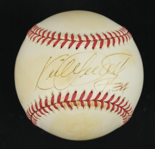 Kirby Puckett Autographed OAL Bobby Brown Baseball