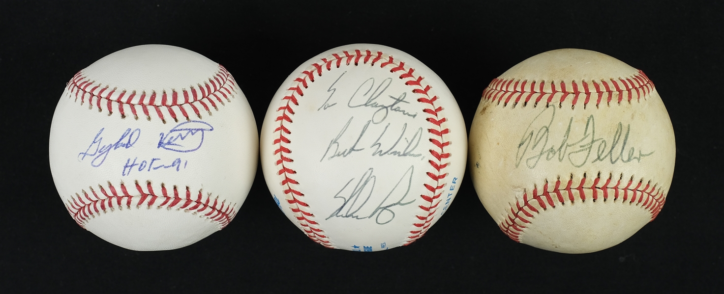 Lot of 3 Autographed Baseballs w/Nolan Ryan