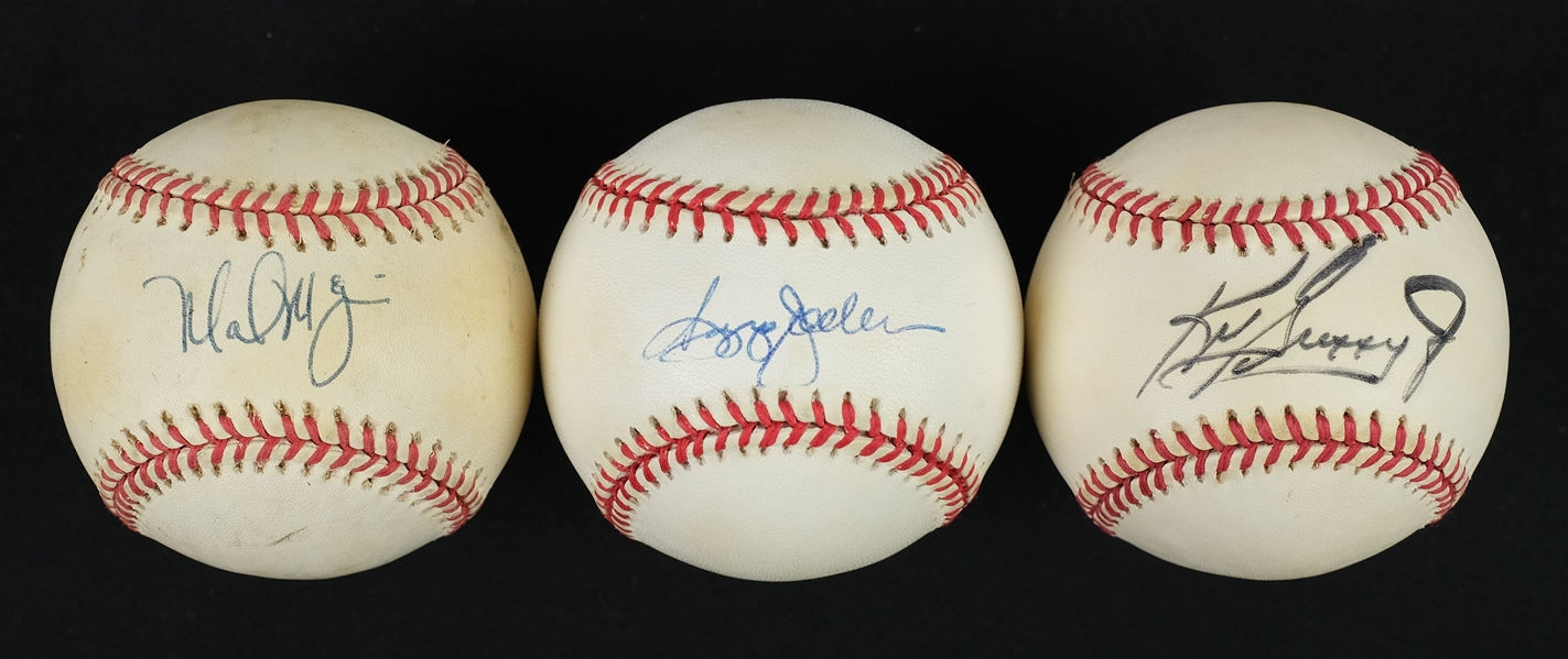 Lot of 3 Autographed Baseballs w/Ken Griffey Jr.