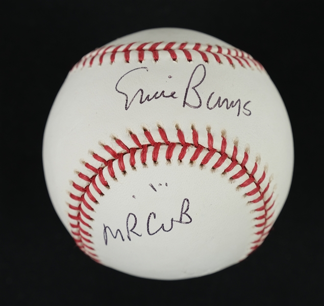 Ernie Banks Autographed & Inscribed Baseball  
