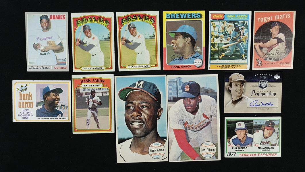 Vintage Baseball Card Lot w/Hank Aaron
