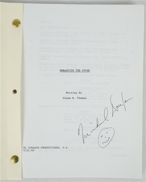 Michael Douglas Autographed "Romancing the Stone" Script