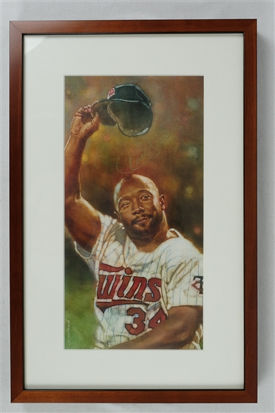Kirby Puckett Signed Original Painting From 1997 "Puckett Weekend" w/Twins LOA