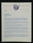 Frank Lane Chicago White Sox Signed Letter to Sid Hartman JSA